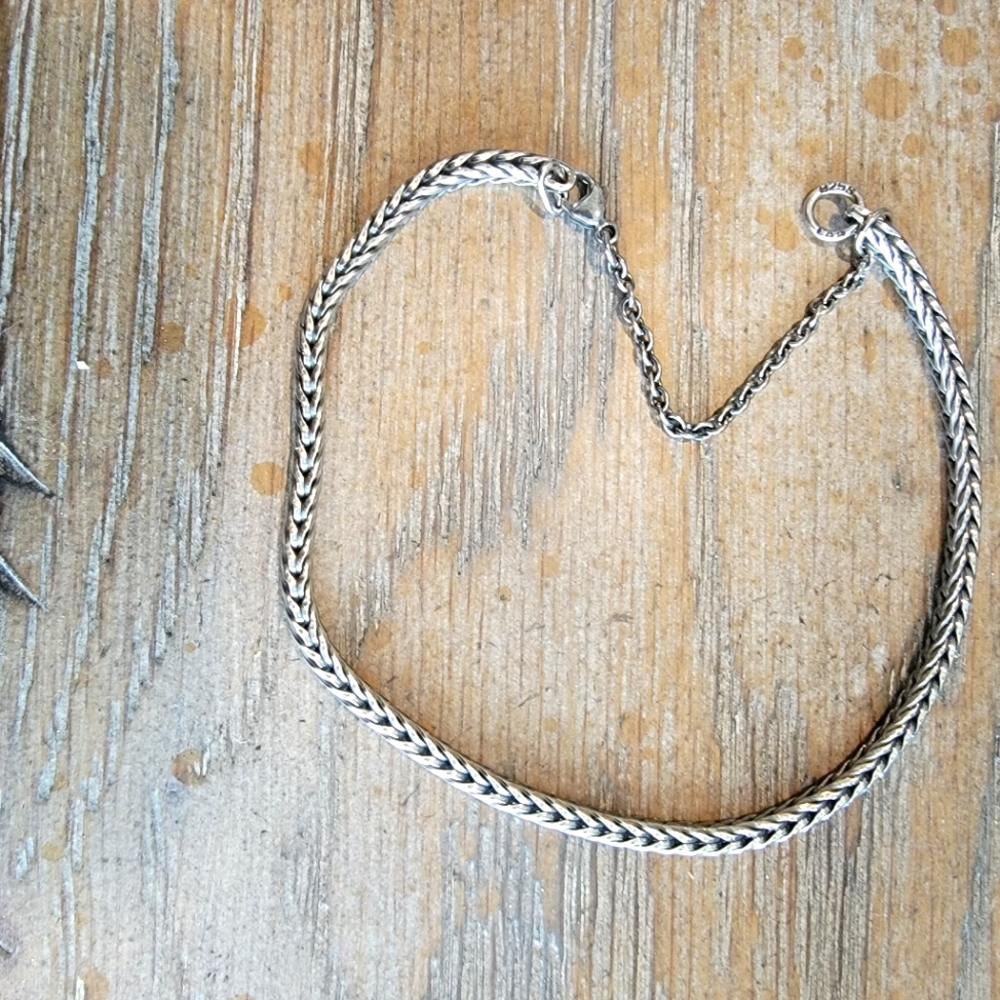 Trollbeads 8.3" sterling silver bracelet. With silver catcher. Like new.